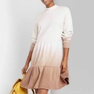 COZY Ombré Long Sleeve Sweatshirt Dress